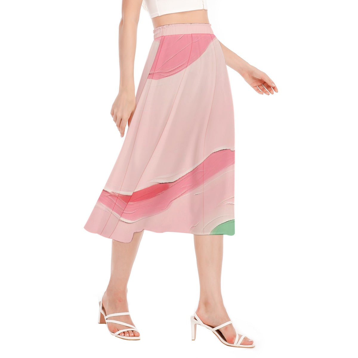All-Over Print Women's Long Section Chiffon Skirt