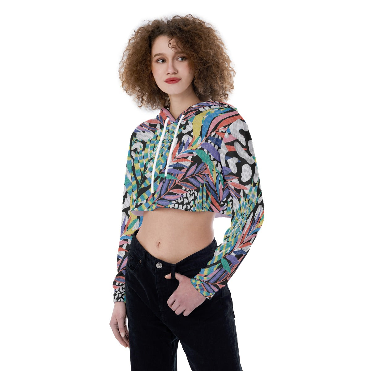 All-Over Print Women's Crop Top Hoodie