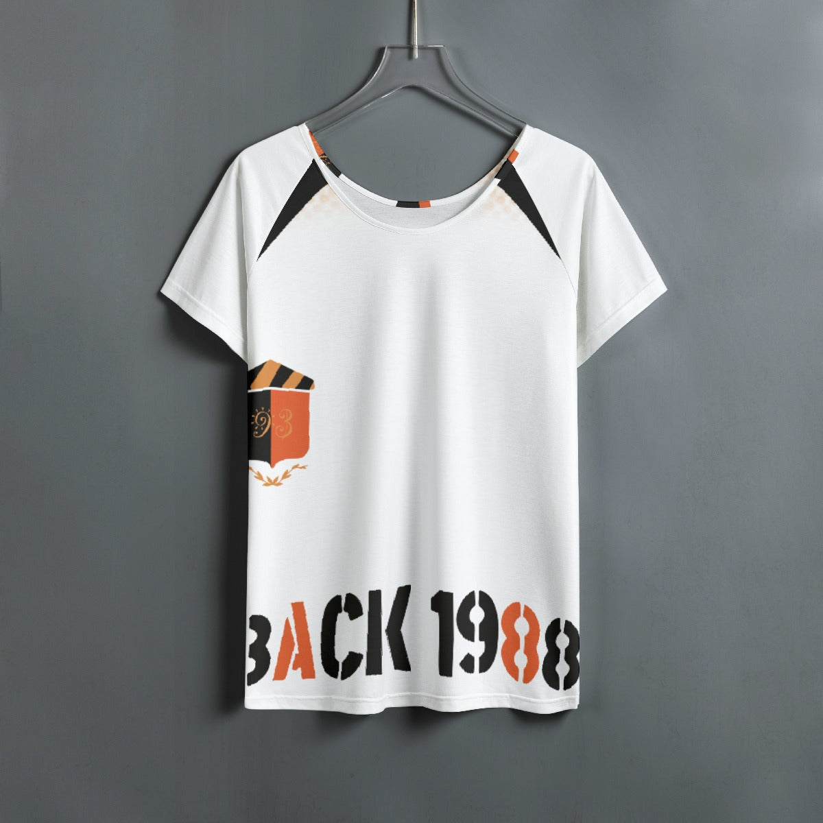 All-Over Print Women's Round Neck T-shirt With Raglan Sleeve
