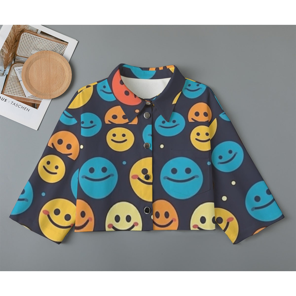 All-Over Print Women's Cropped Jacket | 245GSM Cotton