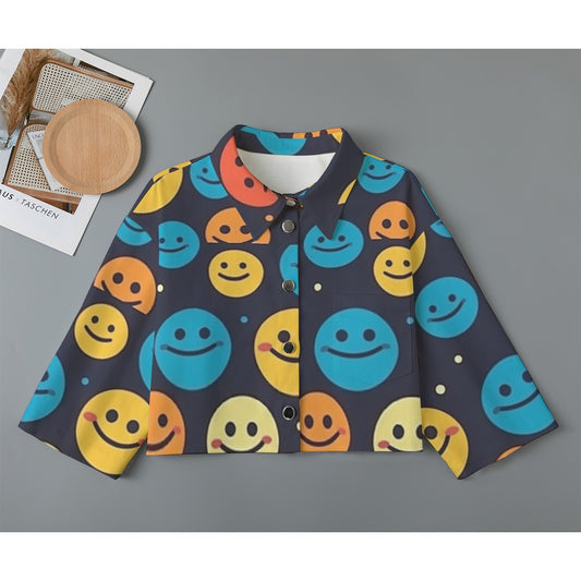 All-Over Print Women's Cropped Jacket | 245GSM Cotton