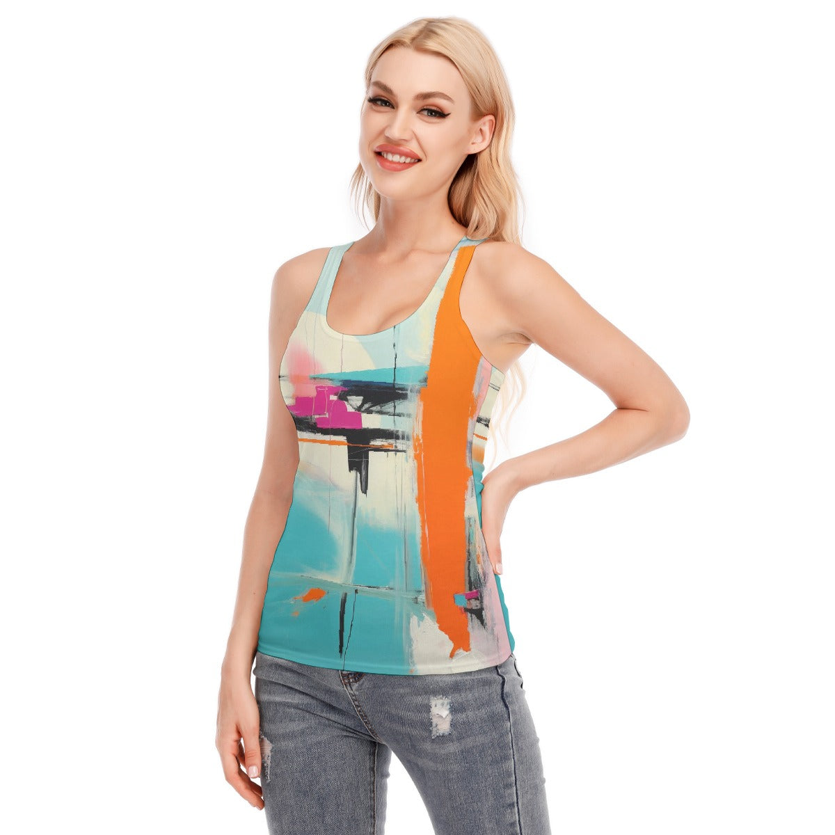 All-Over Print Women's Racer Vest | 190GSM Cotton