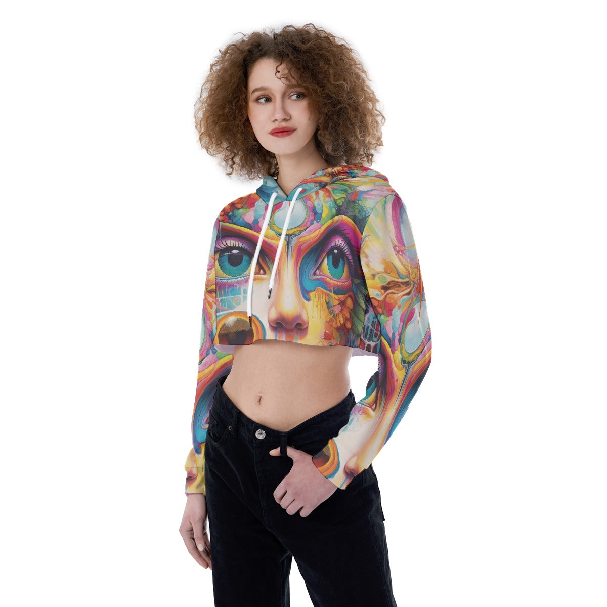 All-Over Print Women's Crop Top Hoodie