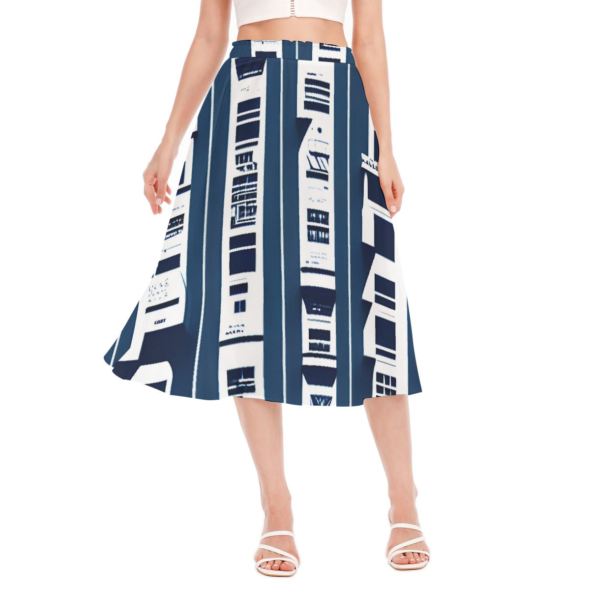 All-Over Print Women's Long Section Chiffon Skirt