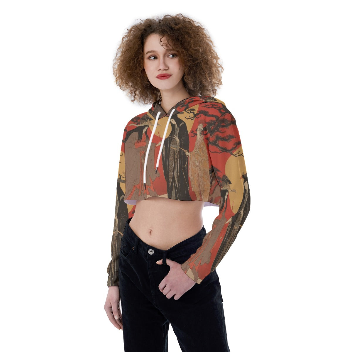 All-Over Print Women's Crop Top Hoodie