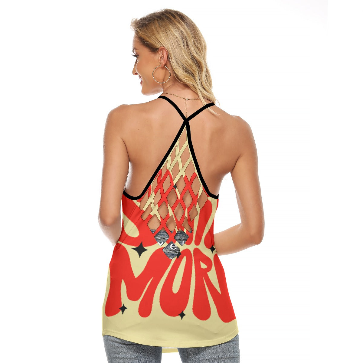 All-Over Print Women's Criss-Cross Open Back Tank Top