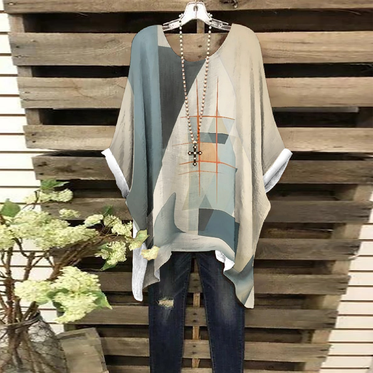 All-Over Print Women's Bat Sleeve Shirt