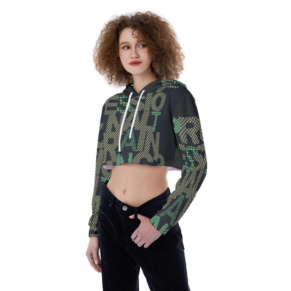 All-Over Print Women's Crop Top Hoodie