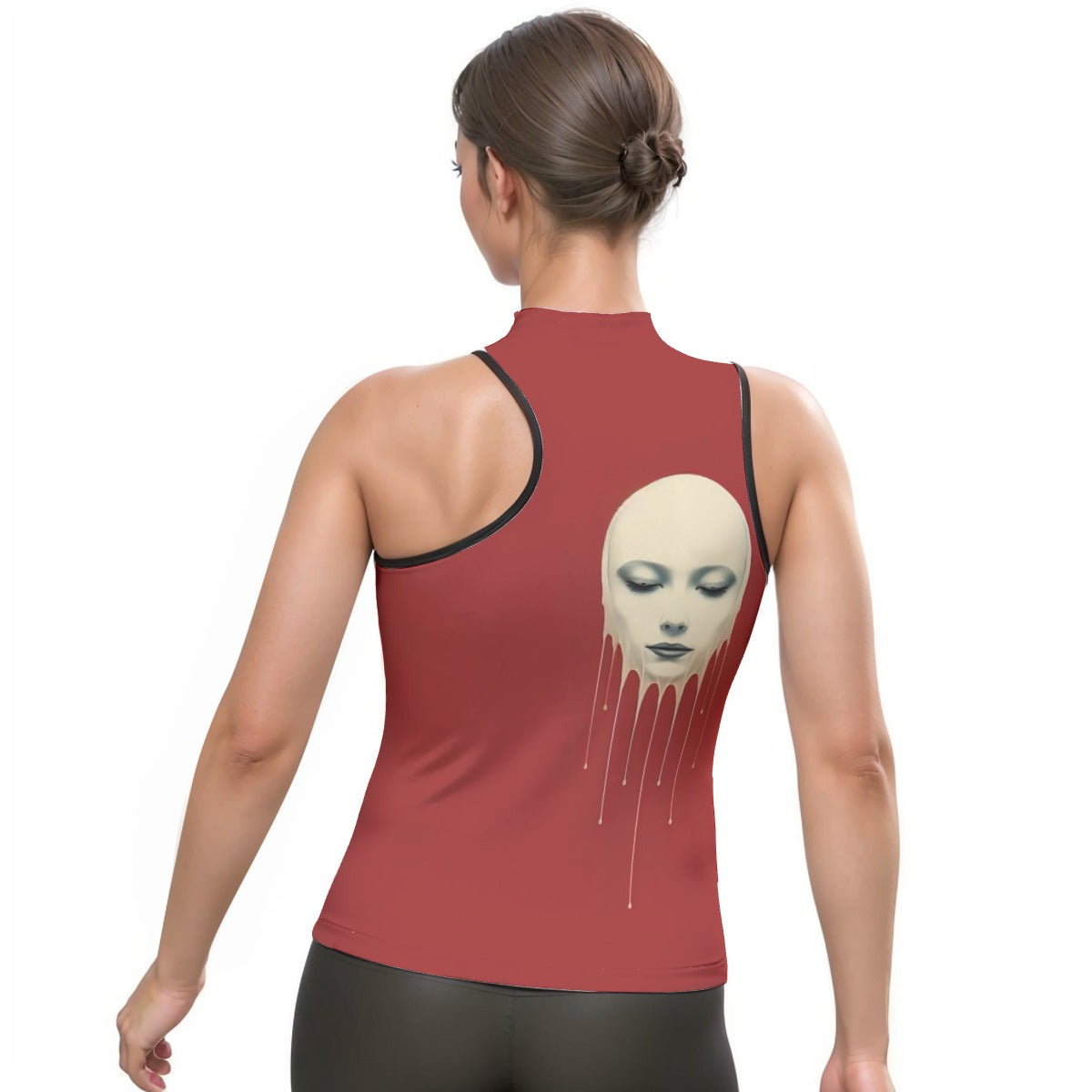 All-Over Print Women's Halter Sleeveless Asymmetrical Tank Top
