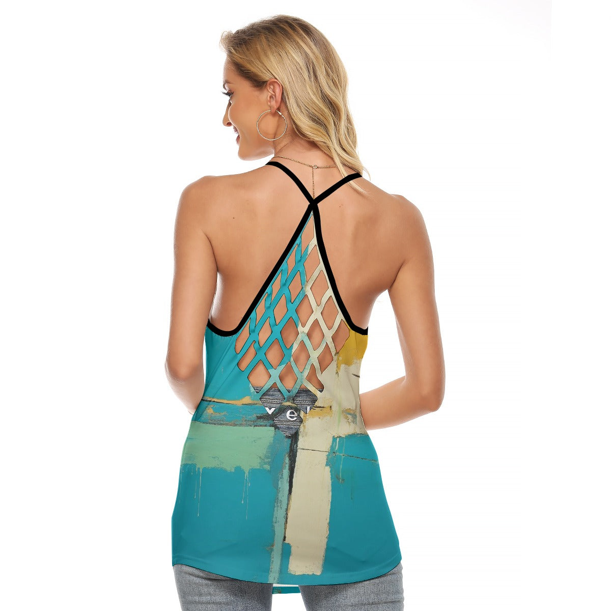 All-Over Print Women's Criss-Cross Open Back Tank Top