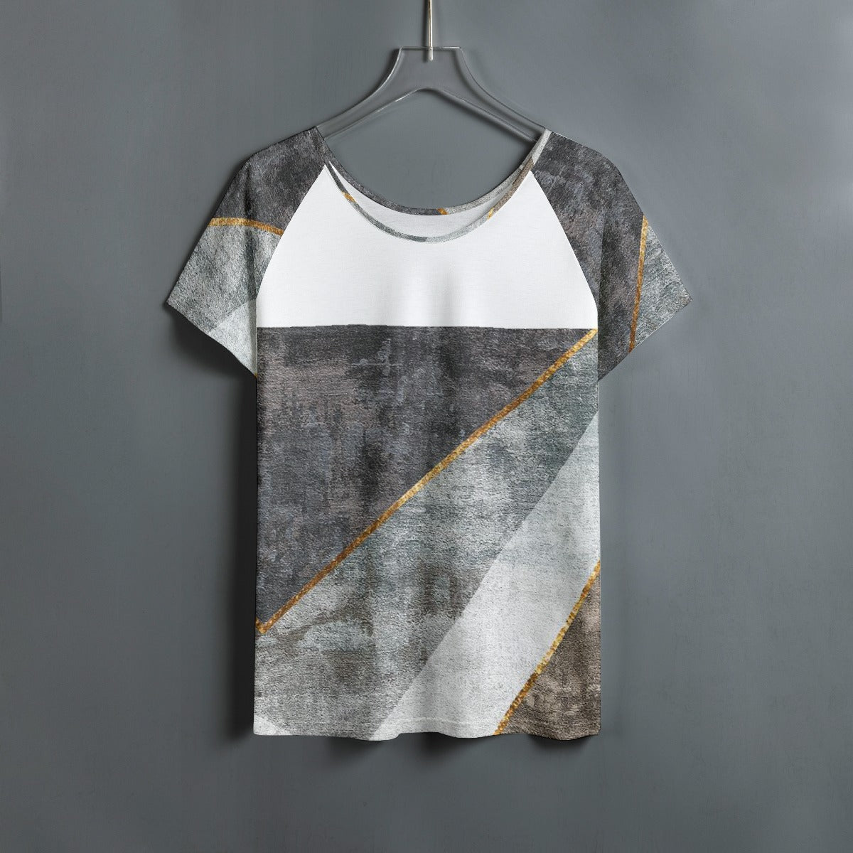 All-Over Print Women's Round Neck T-shirt With Raglan Sleeve
