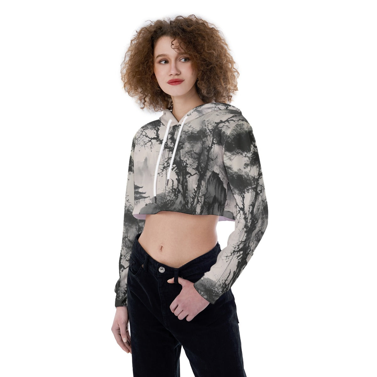All-Over Print Women's Crop Top Hoodie