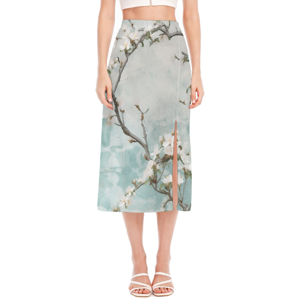 All-Over Print Women's High Slit Long Skirt