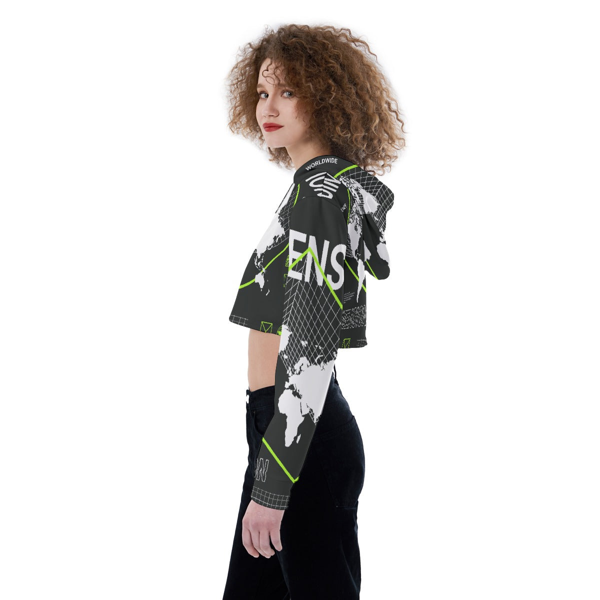 All-Over Print Women's Crop Top Hoodie