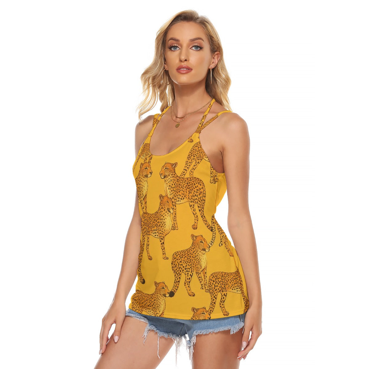 All-Over Print Women's Halter Top With Backless