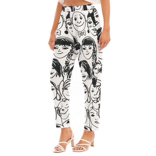 All-Over Print Women's Loose Straight-leg Pants
