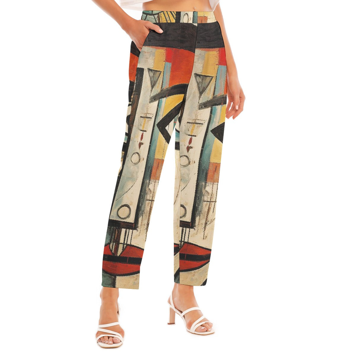 All-Over Print Women's Loose Straight-leg Pants
