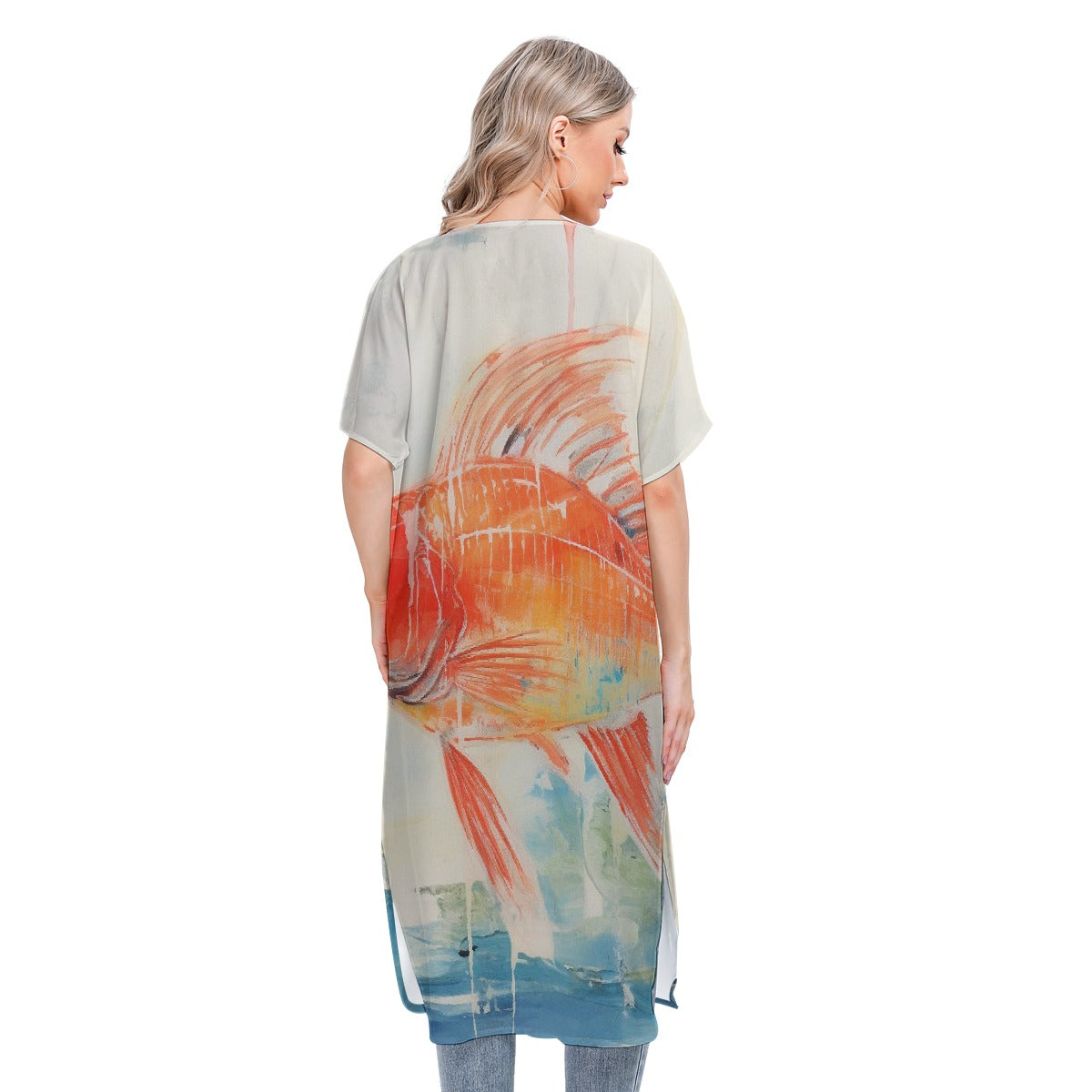 All-Over Print Women's Short Sleeve Cardigan