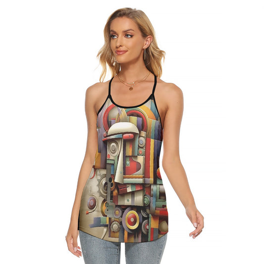 All-Over Print Women's Criss-Cross Open Back Tank Top