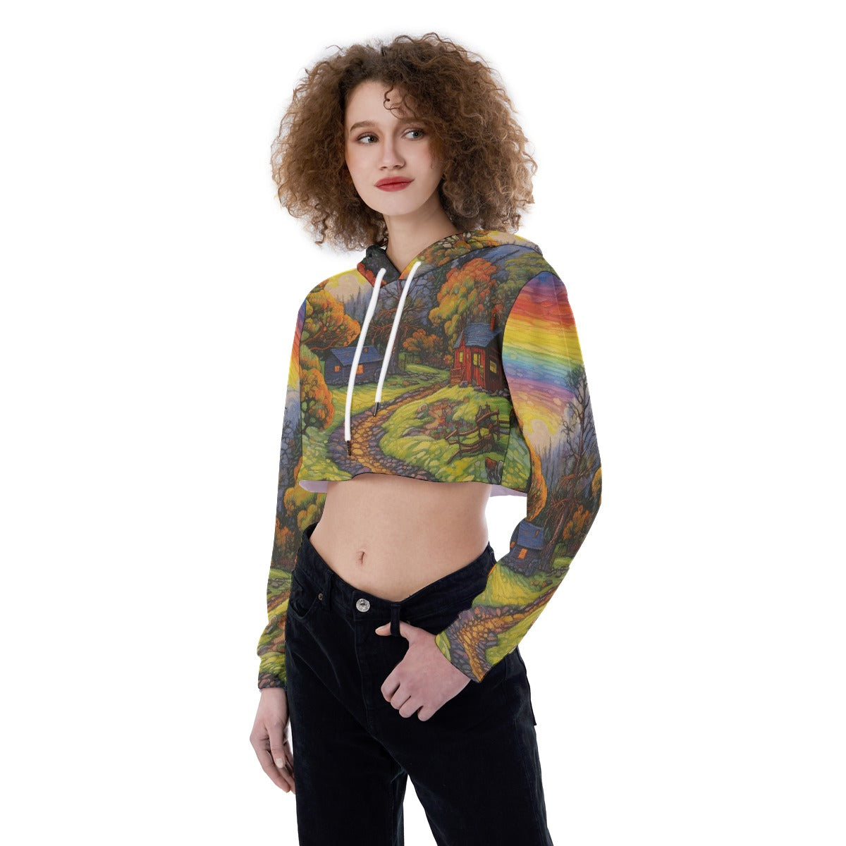 All-Over Print Women's Crop Top Hoodie