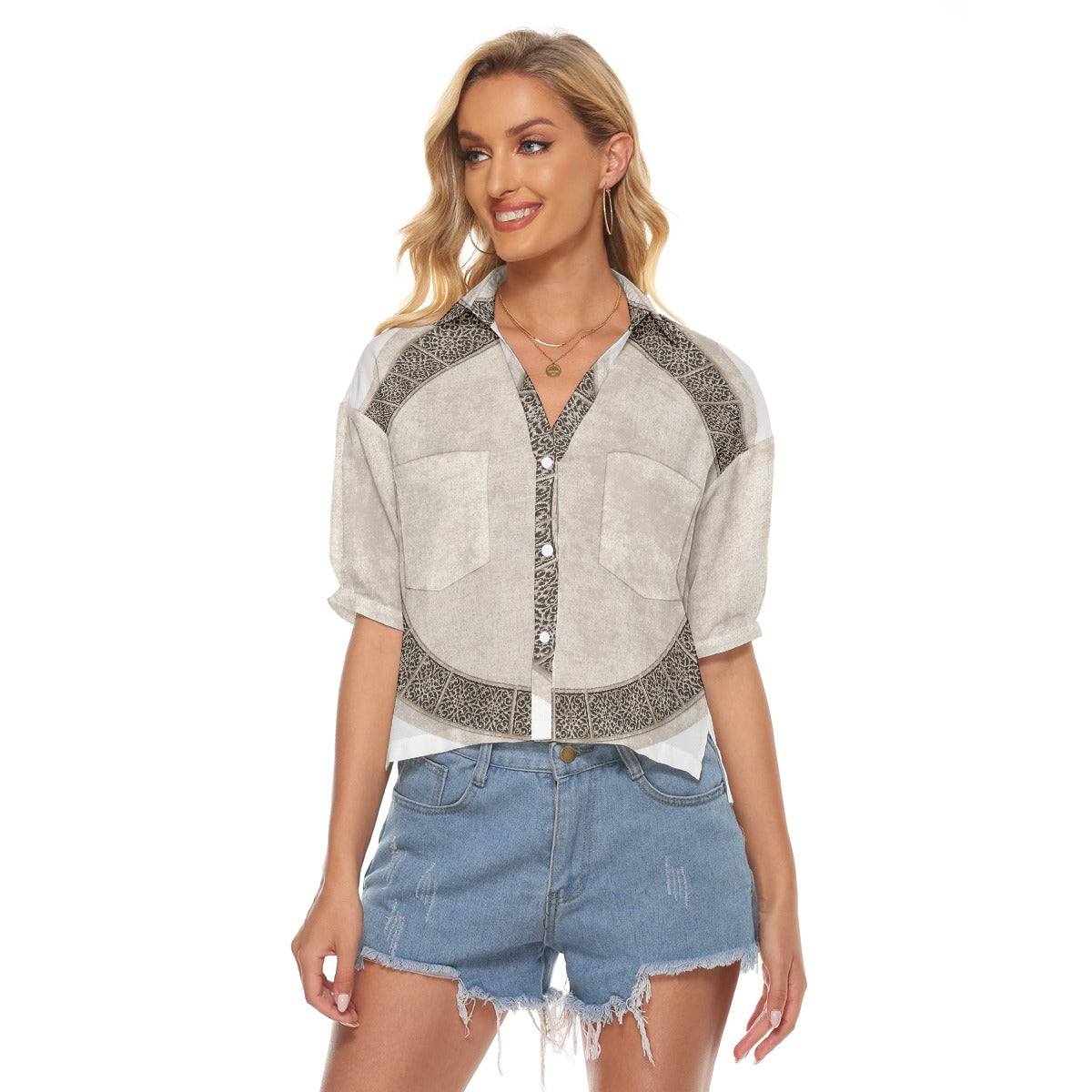 All-Over Print Women's V-neck Shirts