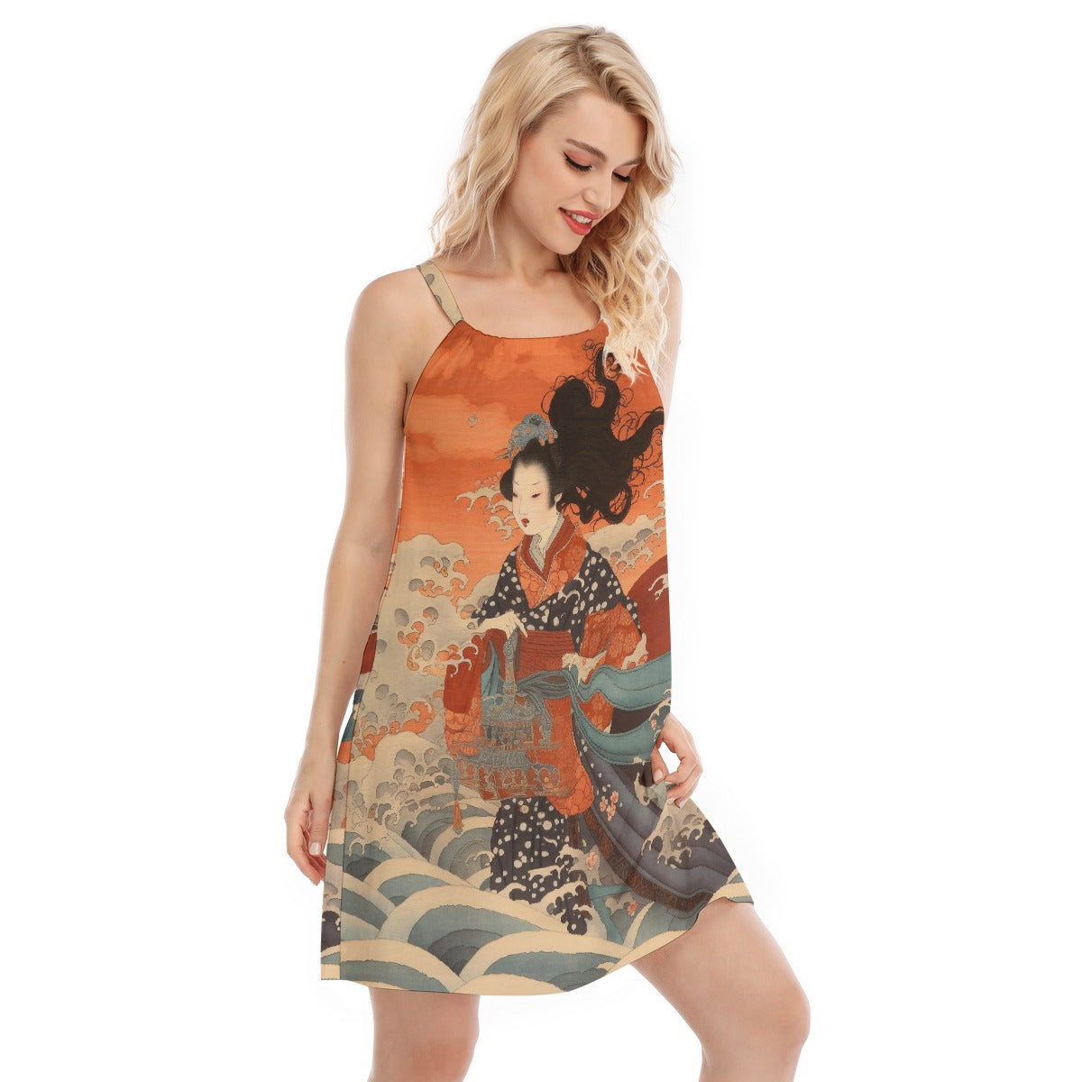 All-Over Print Women's O-neck Cami Dress