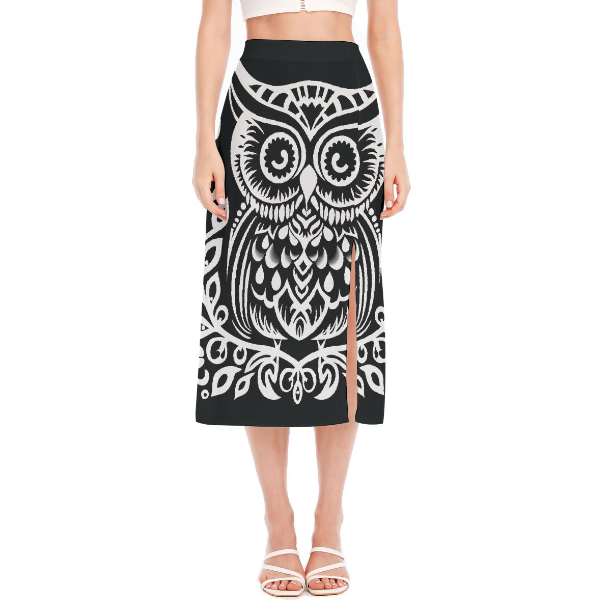 All-Over Print Women's High Slit Long Skirt