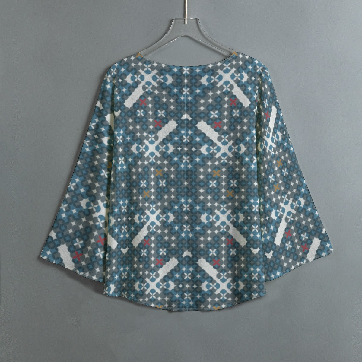 All-Over Print Women's V-neck T-shirt With Irregular Hem