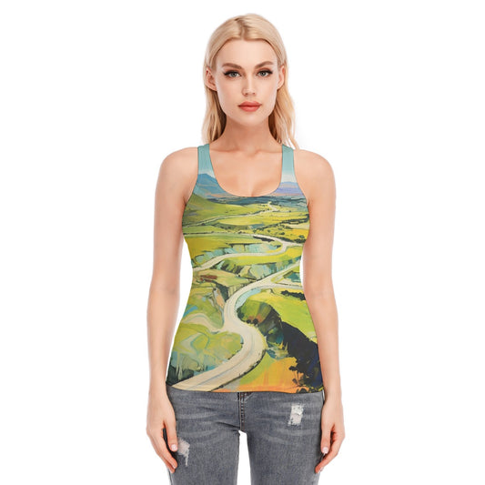 All-Over Print Women's Racer Vest | 190GSM Cotton