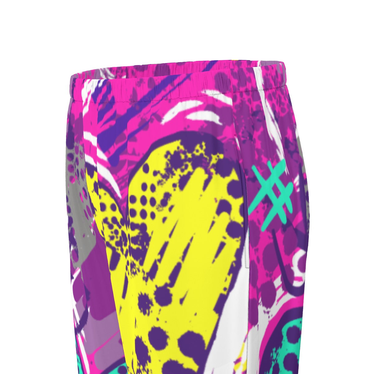 All-Over Print Women's Long Sleeve Pajama Set With Black Contrast Piping