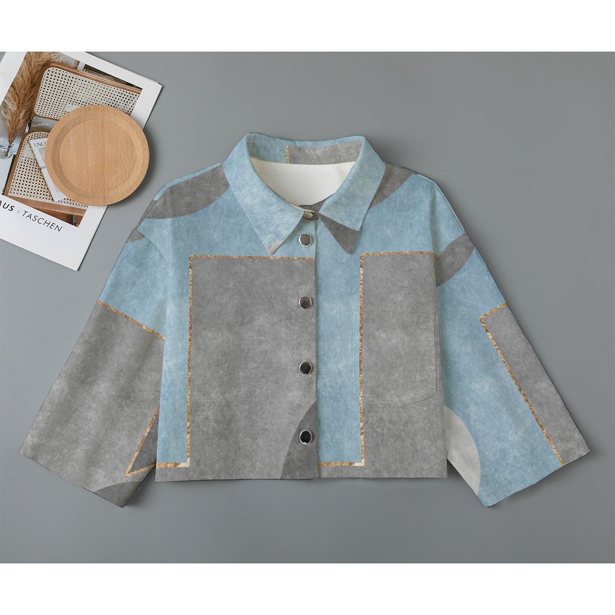 All-Over Print Women's Cropped Jacket | 245GSM Cotton