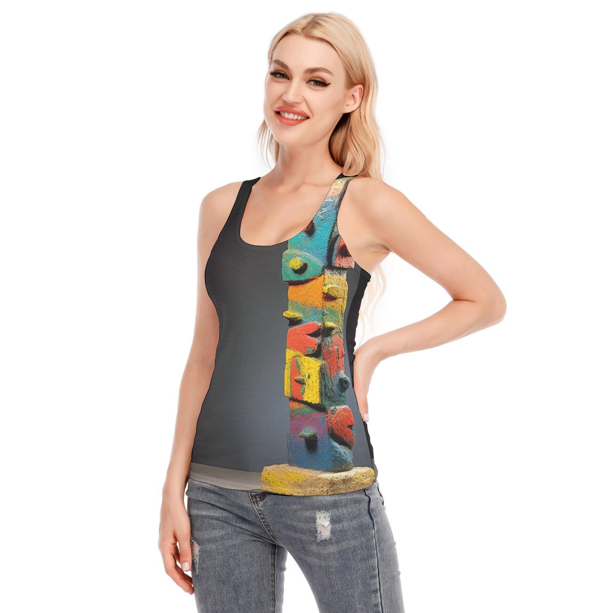 All-Over Print Women's Racer Vest | 190GSM Cotton