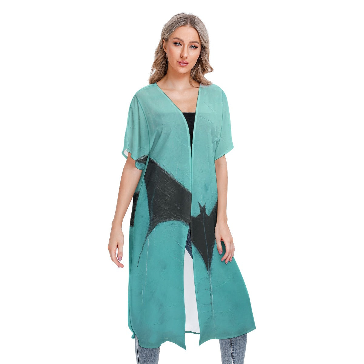 All-Over Print Women's Short Sleeve Cardigan