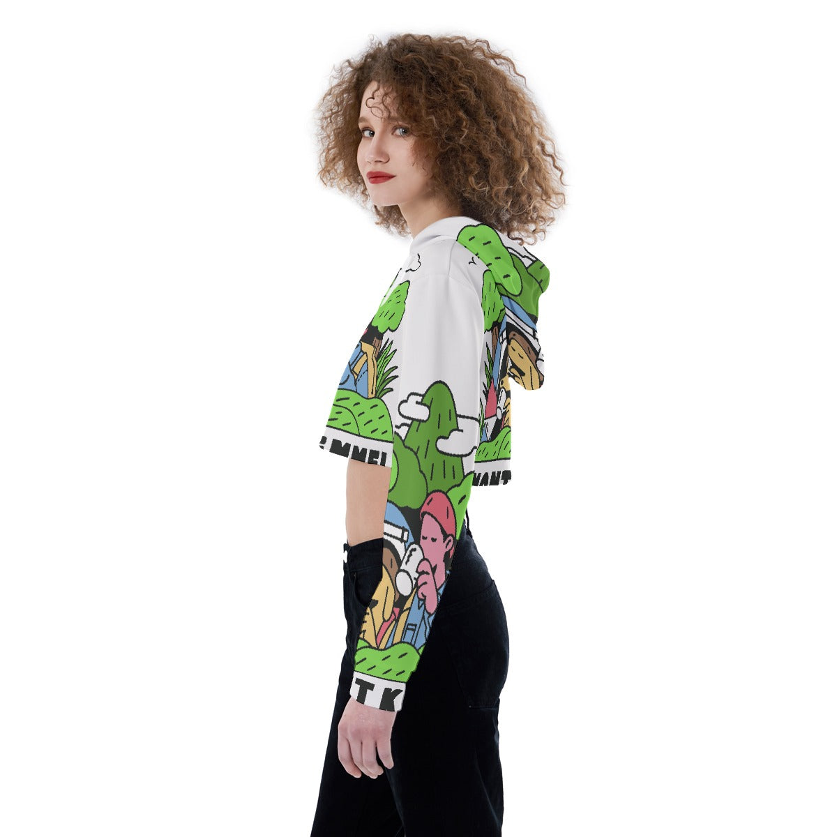 All-Over Print Women's Crop Top Hoodie