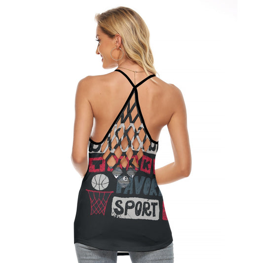 All-Over Print Women's Criss-Cross Open Back Tank Top