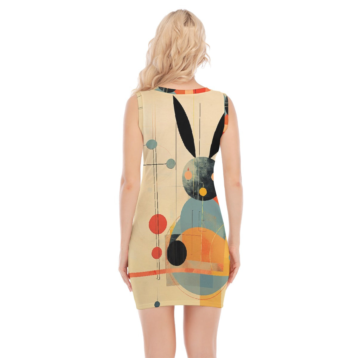 All-Over Print Women's O-neck Sleeveless Hip Skirt