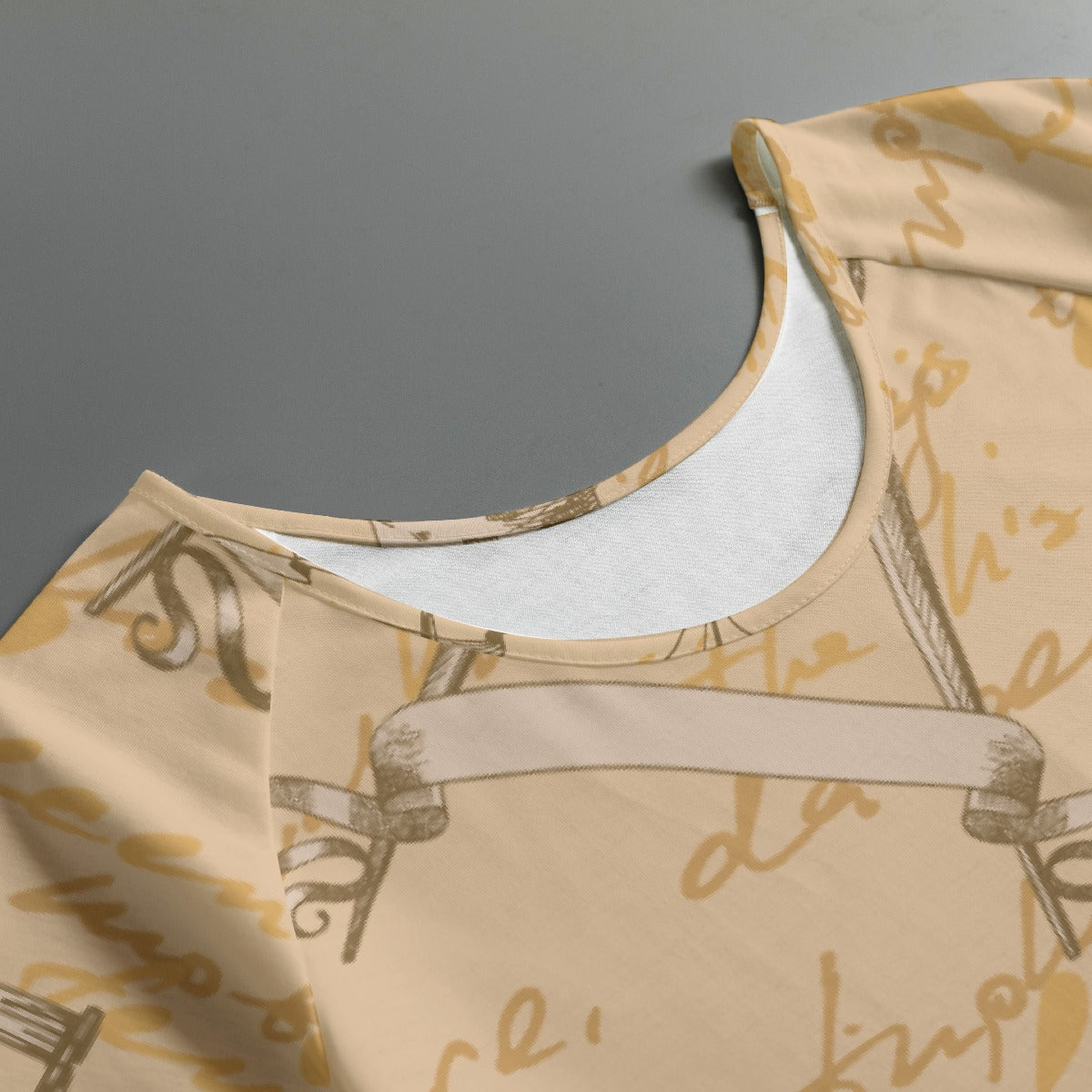 All-Over Print Women's Round Neck T-shirt With Raglan Sleeve