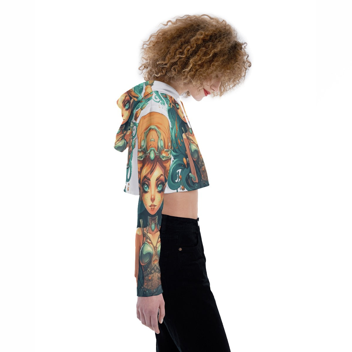 All-Over Print Women's Crop Top Hoodie
