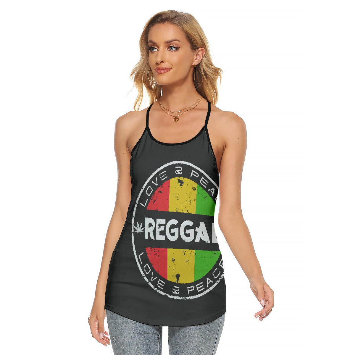All-Over Print Women's Criss-Cross Open Back Tank Top