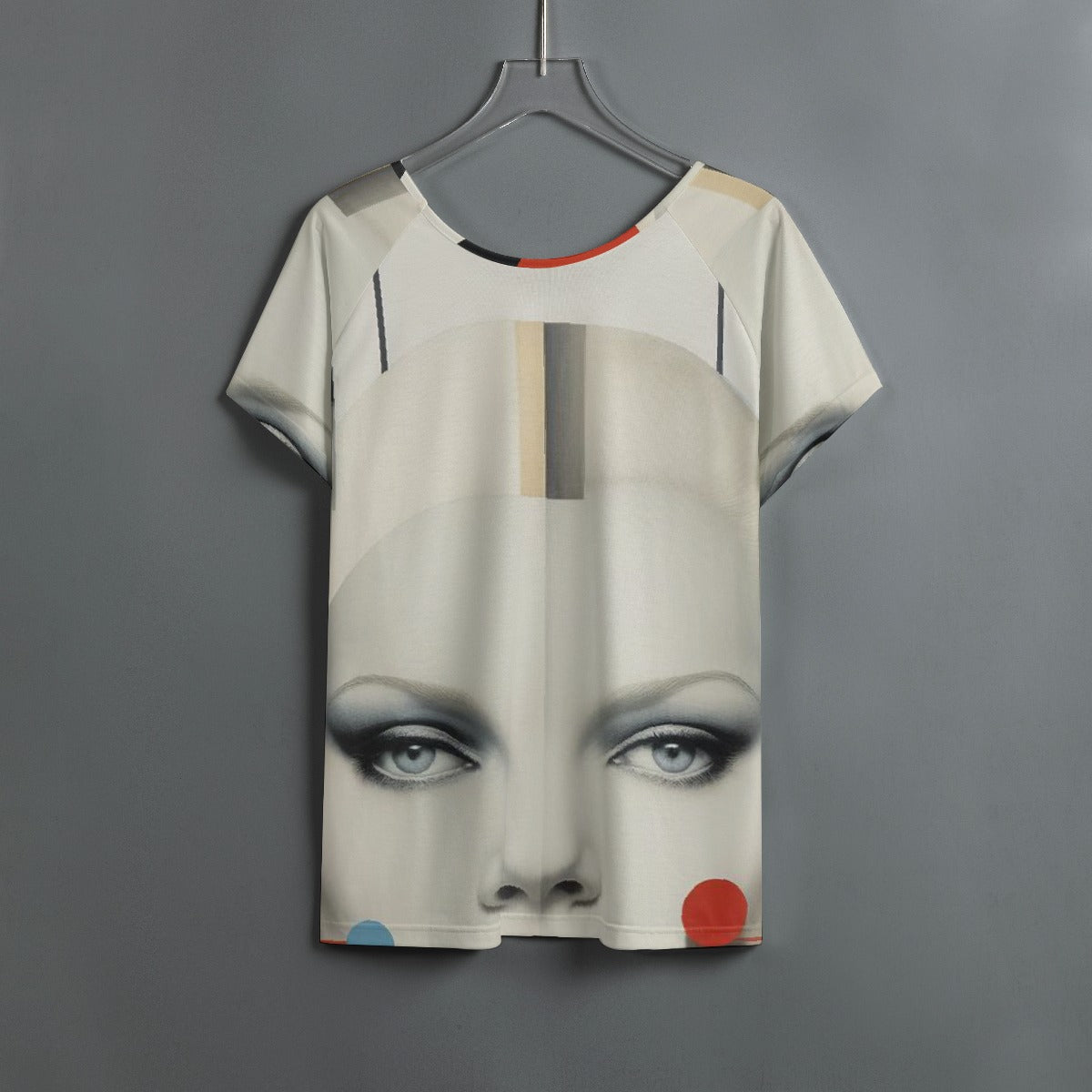 All-Over Print Women's Round Neck T-shirt With Raglan Sleeve