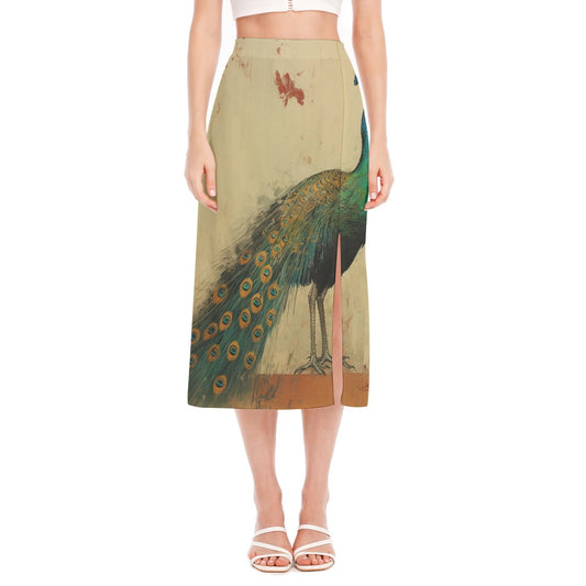 All-Over Print Women's High Slit Long Skirt