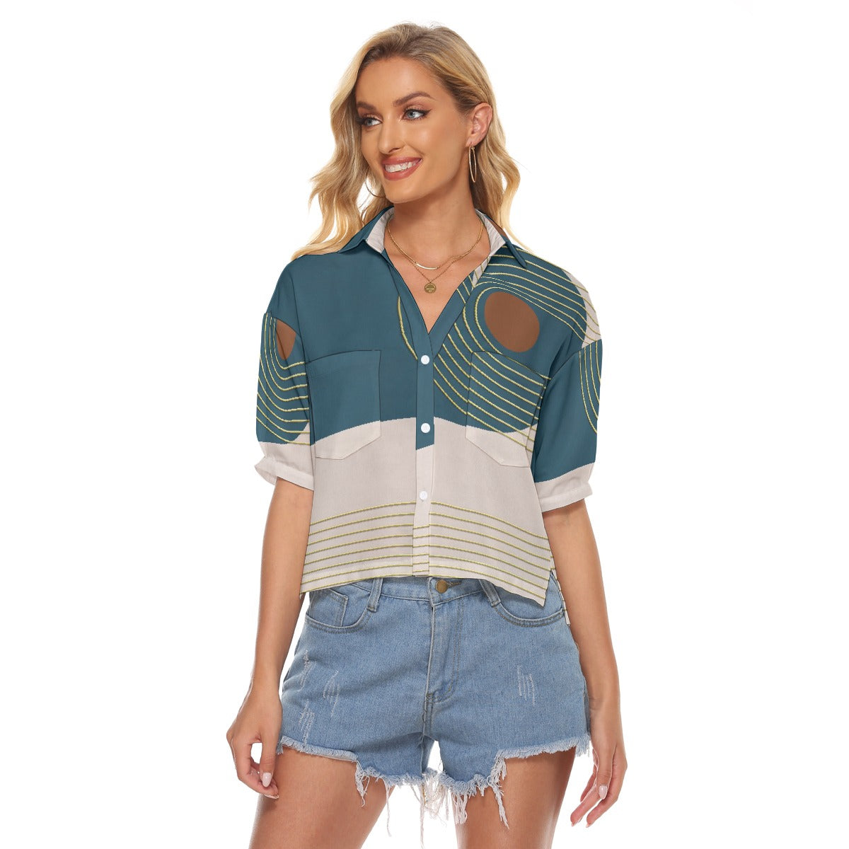 All-Over Print Women's V-neck Shirts