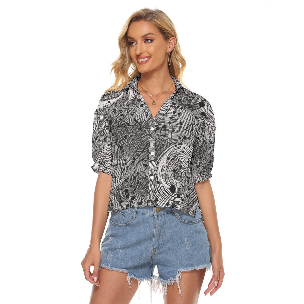 All-Over Print Women's V-neck Shirts