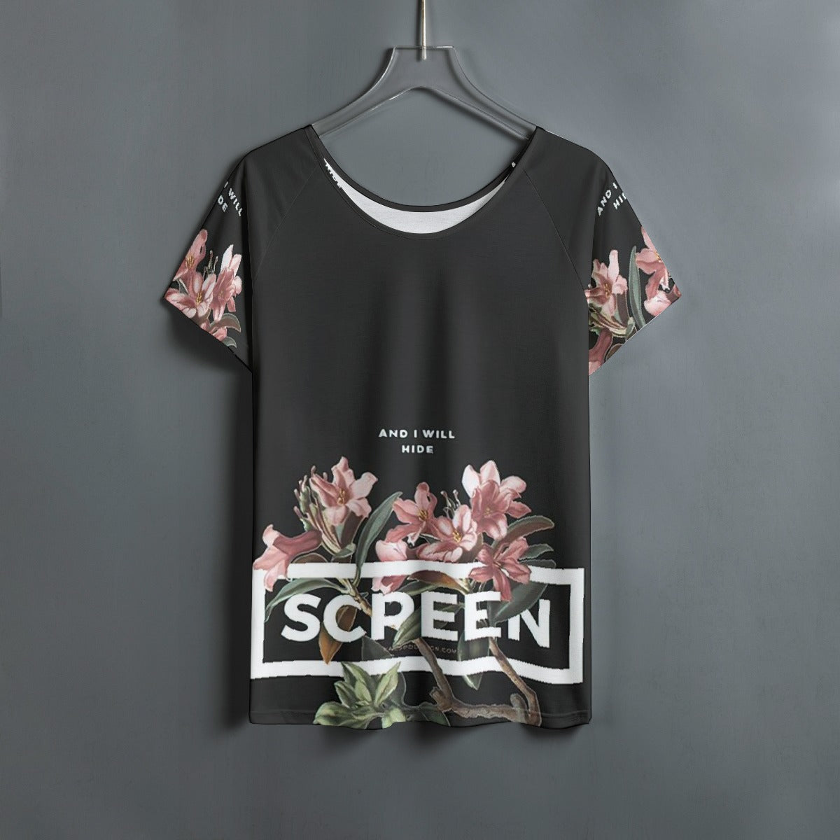 All-Over Print Women's Round Neck T-shirt With Raglan Sleeve