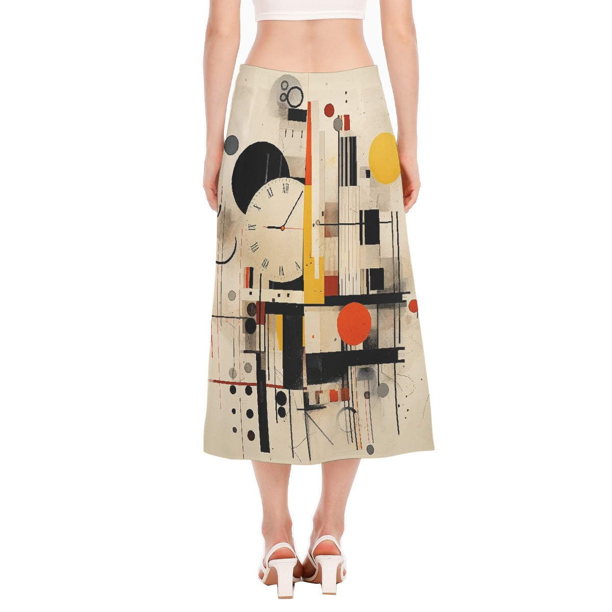 All-Over Print Women's High Slit Long Skirt