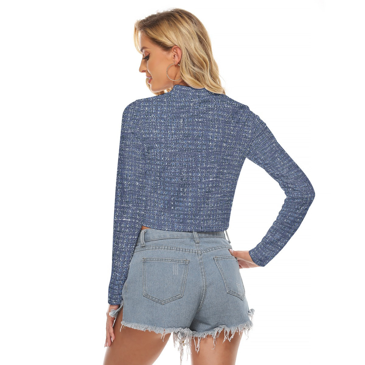 All-Over Print Women's Hollow Chest Keyhole Tight Crop Top