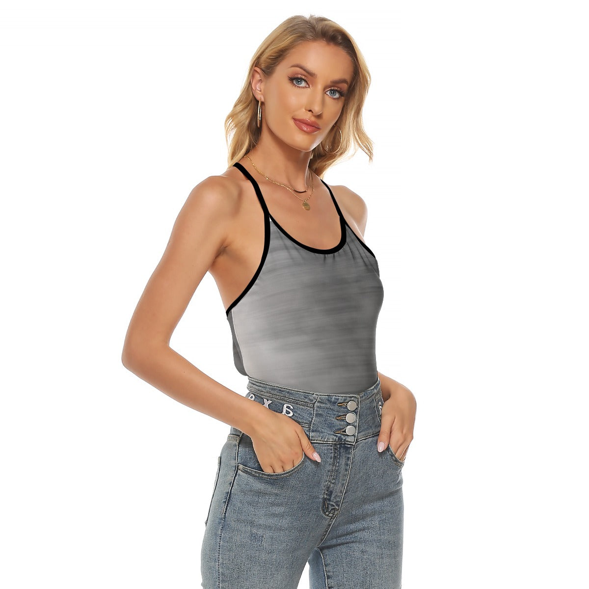 All-Over Print Women's Criss-Cross Open Back Tank Top