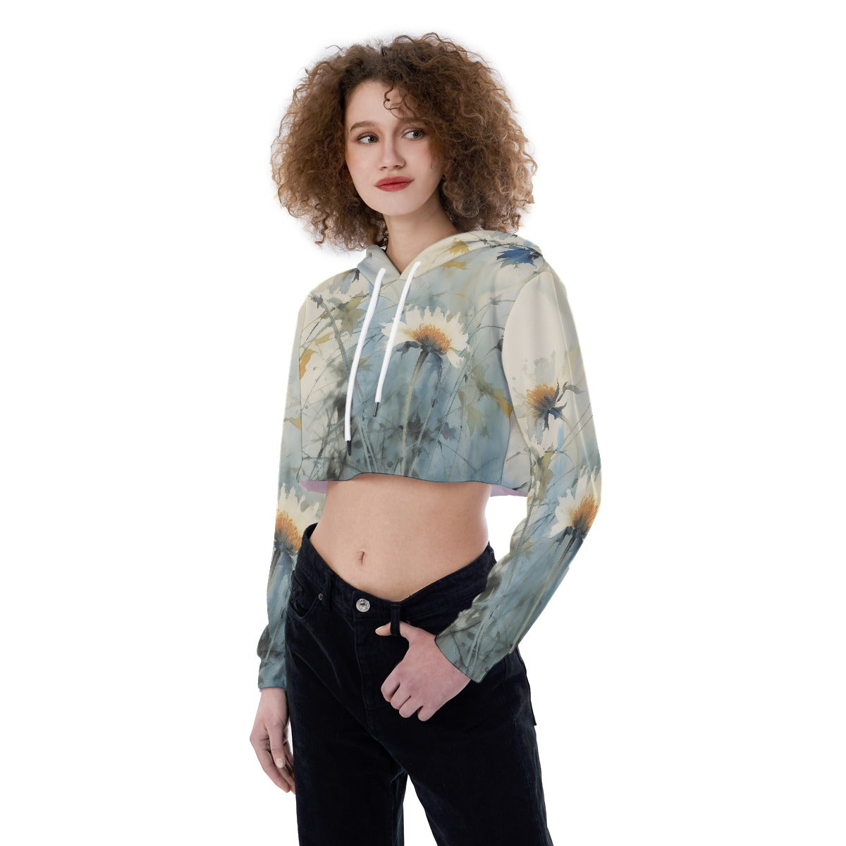 All-Over Print Women's Crop Top Hoodie