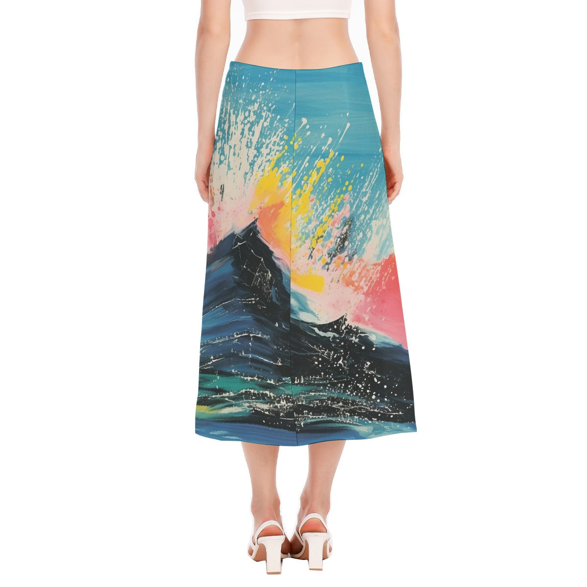 All-Over Print Women's High Slit Long Skirt