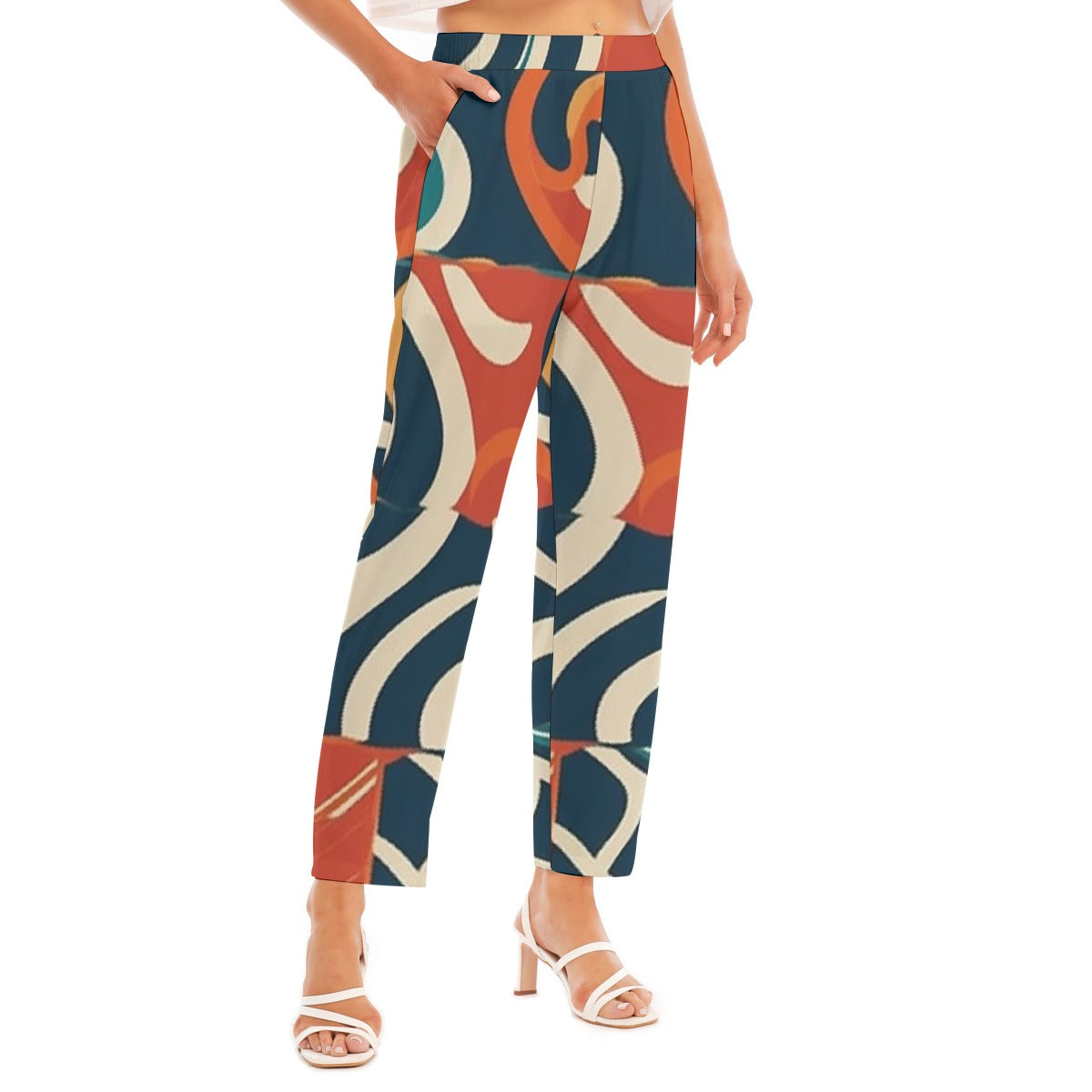 All-Over Print Women's Loose Straight-leg Pants